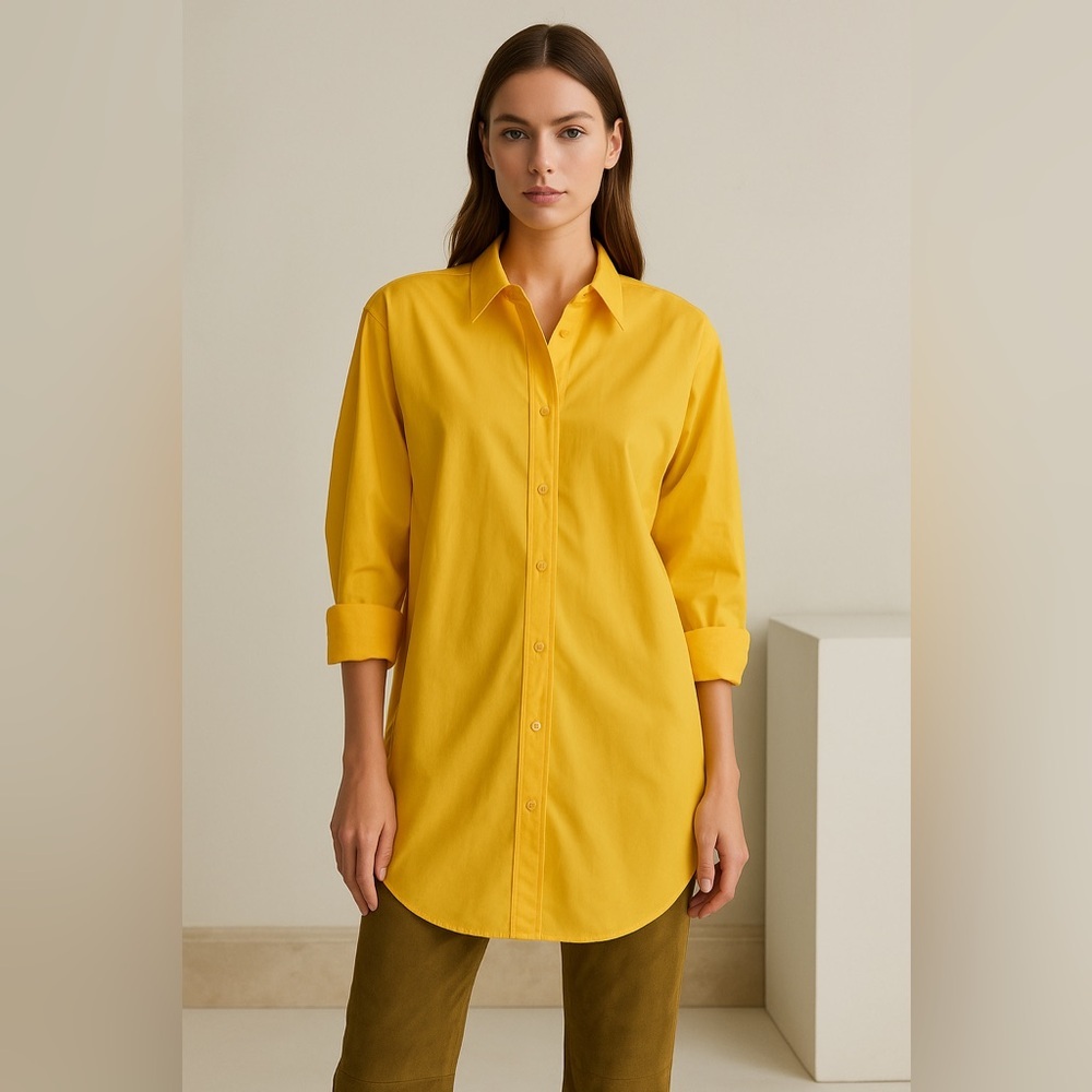 NWT BLANCA Saffron Button Up Top Tunic Size 10
